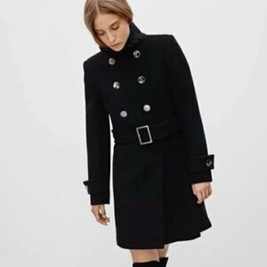 Babaton Wool Belted Coat - Black